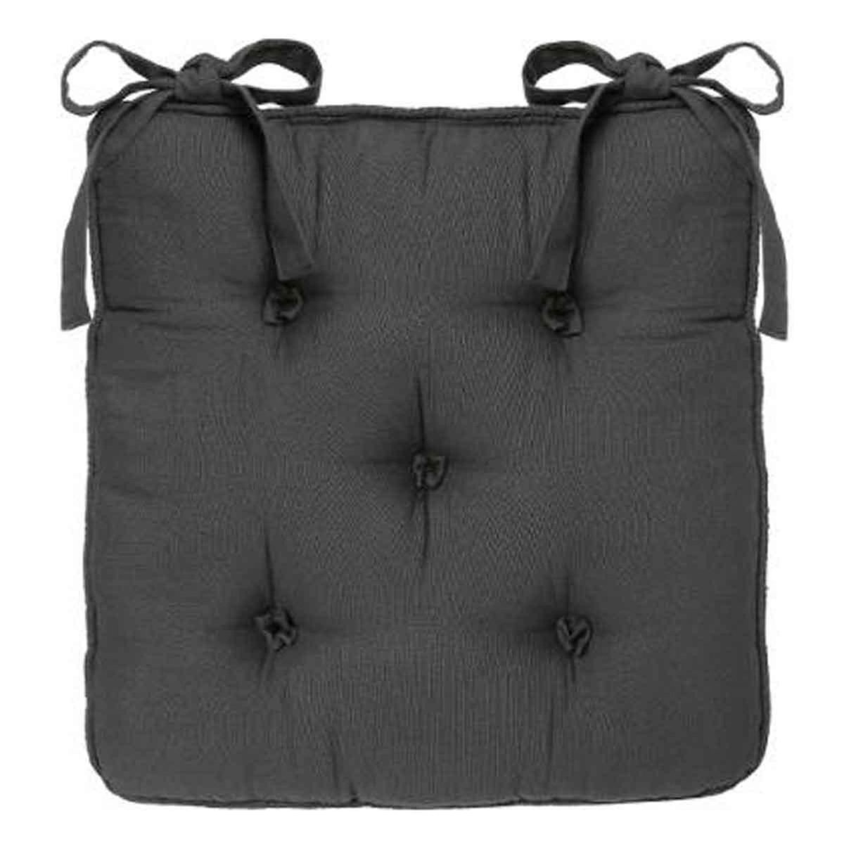 ATMOSPHERA Galette de Chaise  5 Boutons  40x40cm Gris Foncé