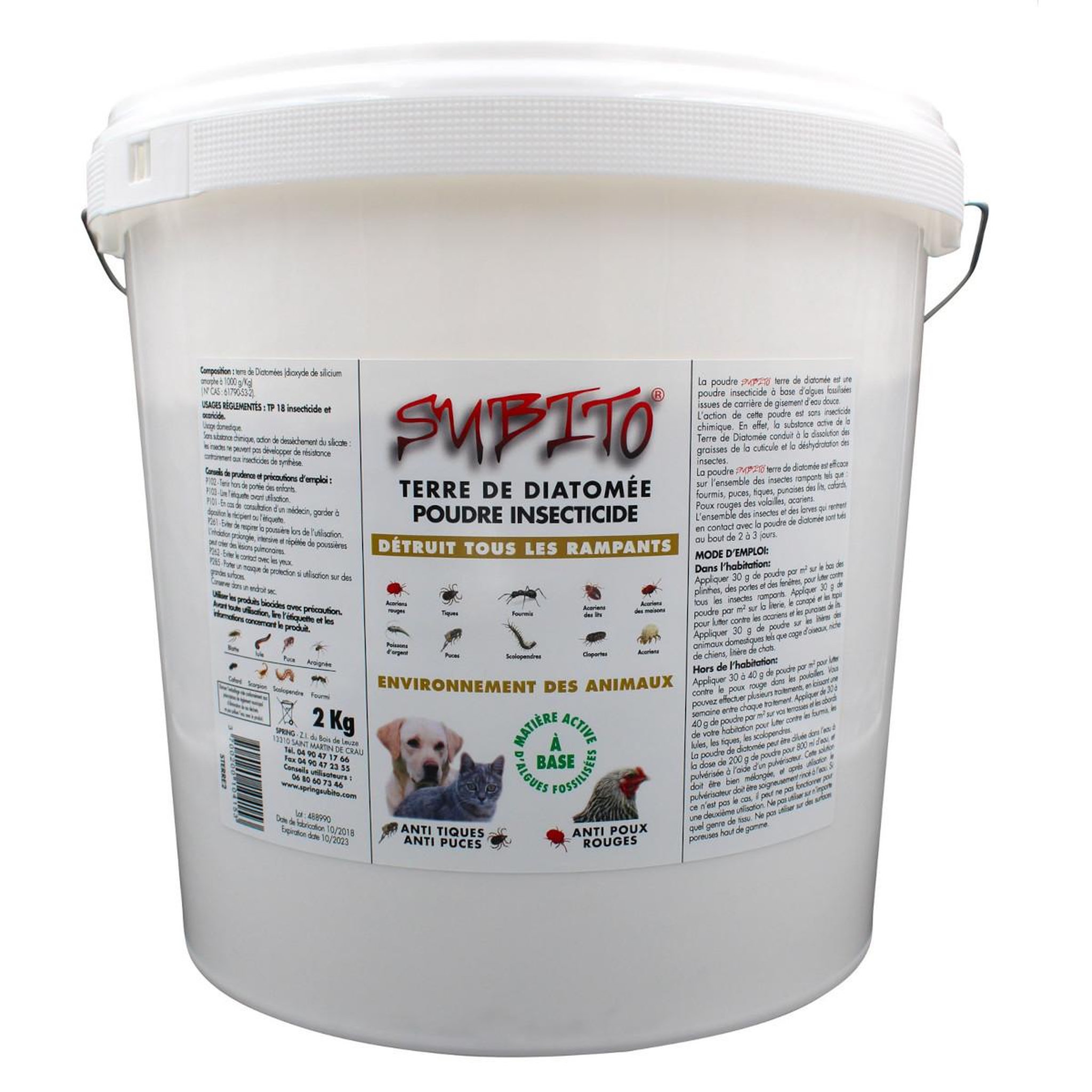 Subito Poudre insecticide terre de diatomée 2 kg - STERRE2