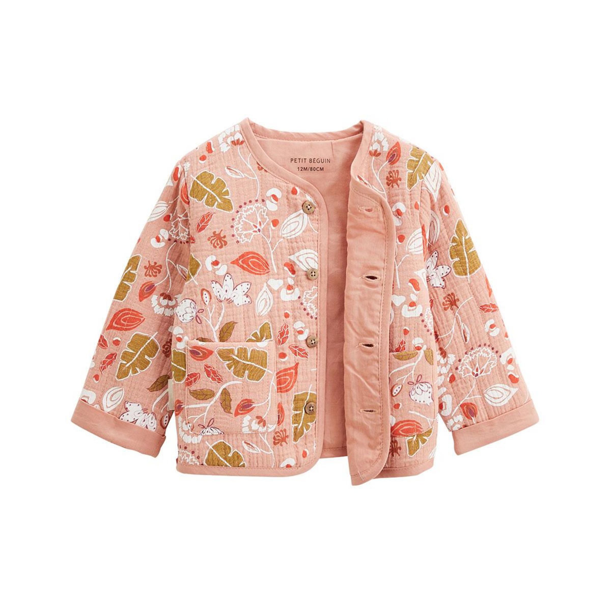 Petit Béguin Veste enfant en gaze de coton matelassé Mindanao