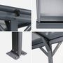 Voir la diapositive 4 : SWEEEK Carport de 15m² en aluminium anthracite et polycarbonate - Le Mans 5x3m - abri de voiture 500 x 300 x 220 cm