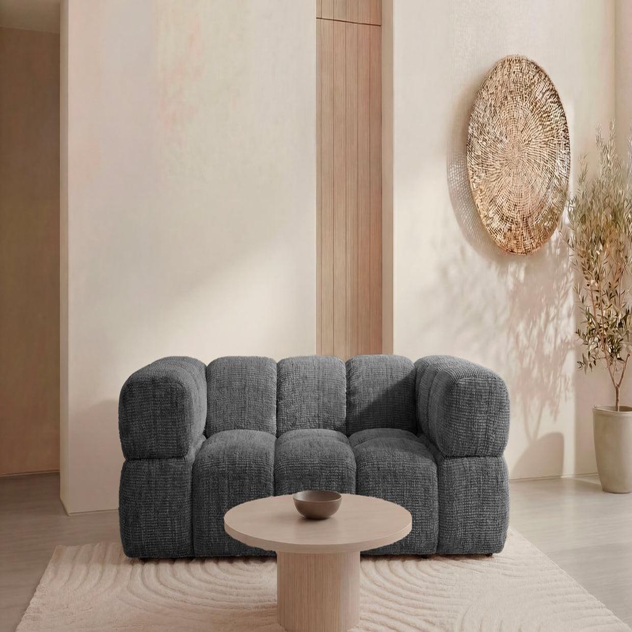 Voir la diapositive 3 : CASANOVA PARIS Gustave - canapé droit tissu chenille 2 places