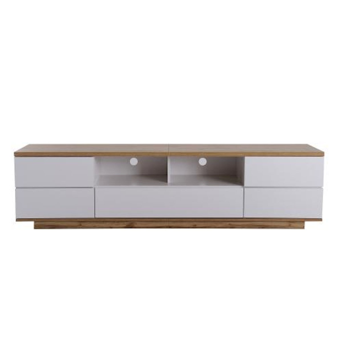MERAX Meuble tv blanc+naturel 180 cm mdf