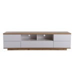 MERAX Meuble tv blanc+naturel 180 cm mdf