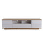 Voir la diapositive 1 : MERAX Meuble tv blanc+naturel 180 cm mdf