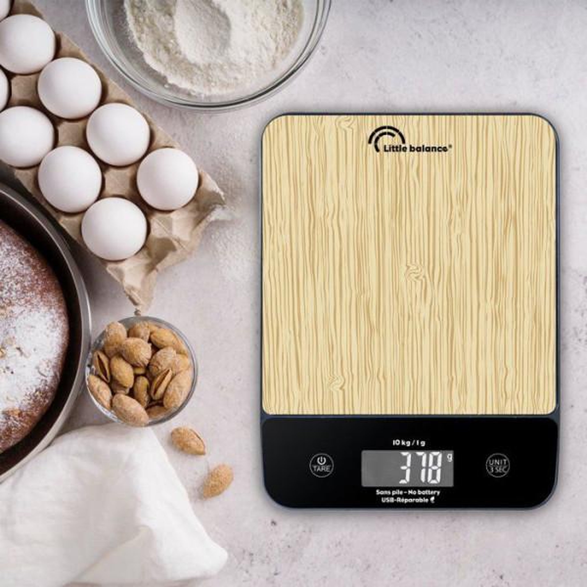 Voir la diapositive 2 : LITTLE BALANCE Balance de Cuisine Electronique de Precision  - LITTLE BALANCE - 8712 - Happy Genius 10 - USB - Sans pile - Bois naturel