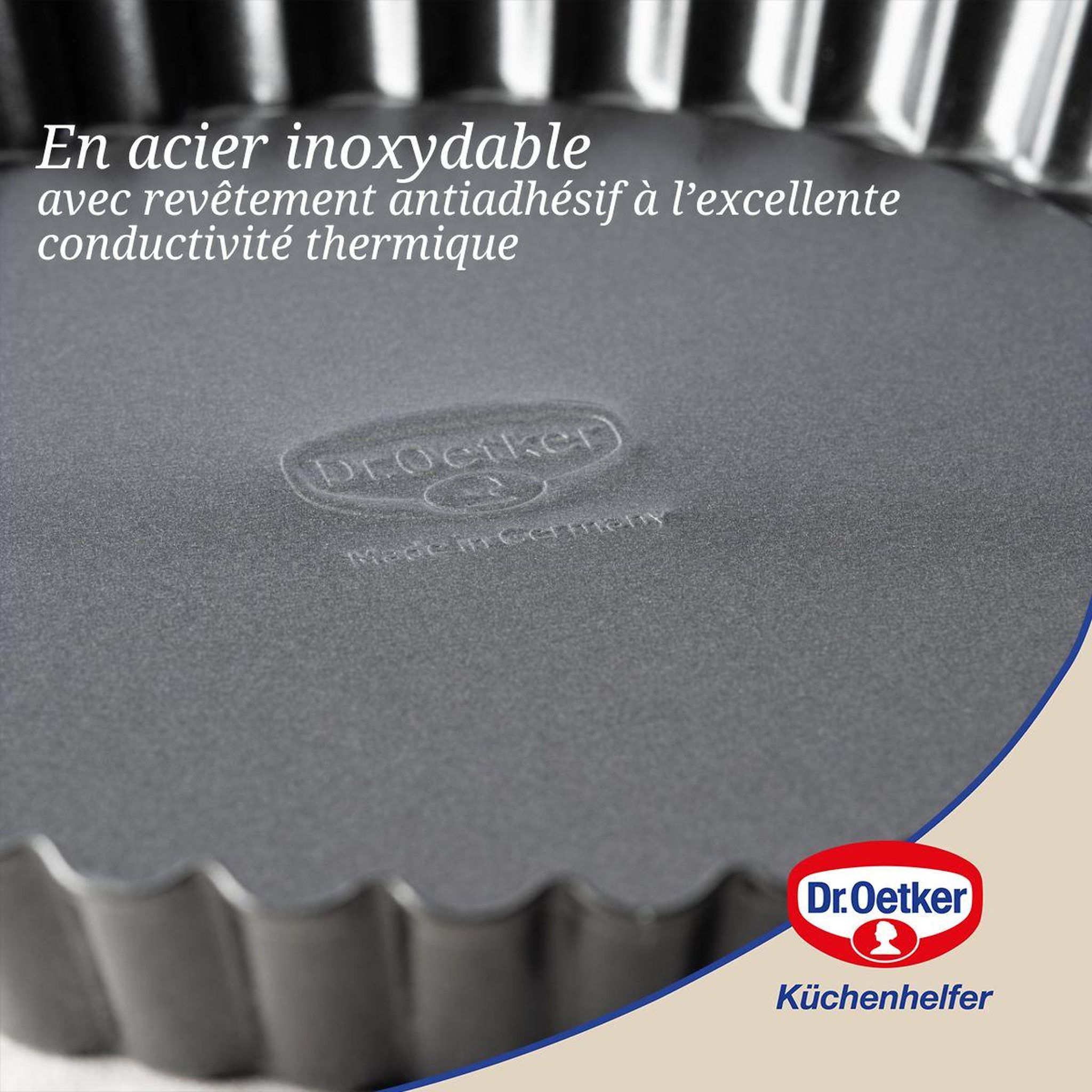 Voir la diapositive 6 : DR.OETKER Set de 2 moules à tarte renversée 22 cm et 28 cm dr oetker tradition