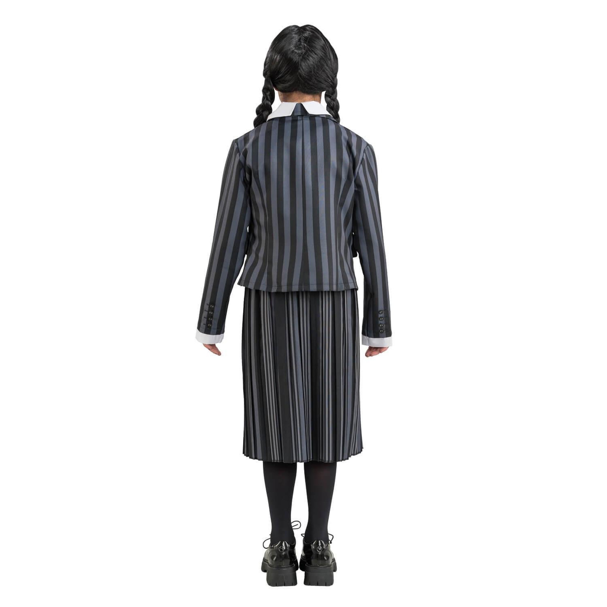 Voir la diapositive 2 : CHAKS Déguisement Uniforme Noir & Gris Mercredi - Fille - 13/14 ans (158 à 164 cm)