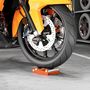 Voir la diapositive 2 : HOMCOM Roulette d'atelier max. 220 Kg pneu largeur inf. 180 mm acier orange alu
