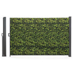 ID MARKET Paravent extérieur rétractable 180 x 400 cm imprimé feuillage store latéral
