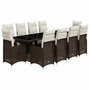 Voir la diapositive 2 : VIDAXL Ensemble de bistro de jardin 11 pcs coussins marron poly rotin