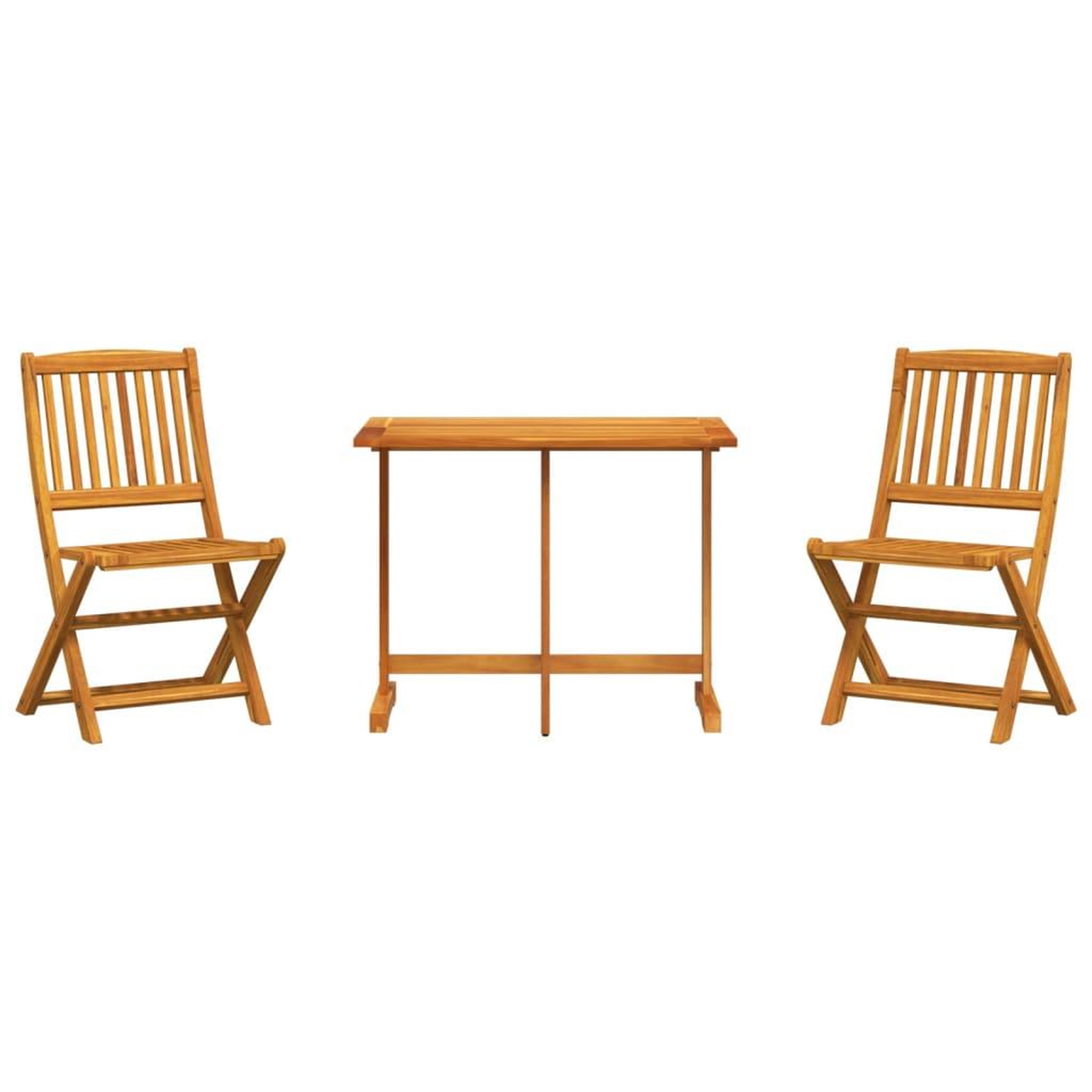 Voir la diapositive 2 : VIDAXL Ensemble a manger de jardin pliable 3 pcs bois d'acacia massif