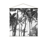 TOILINUX Toile murale imprimée palmier - 150 x 150 cm - Noir et blanc