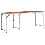 VIDAXL Table pliable de camping Aluminium 180x60 cm