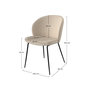 Voir la diapositive 4 : MAISON PAVANE Lot de 2 chaises en tissu bouclé beige et pieds en métal-Groom
