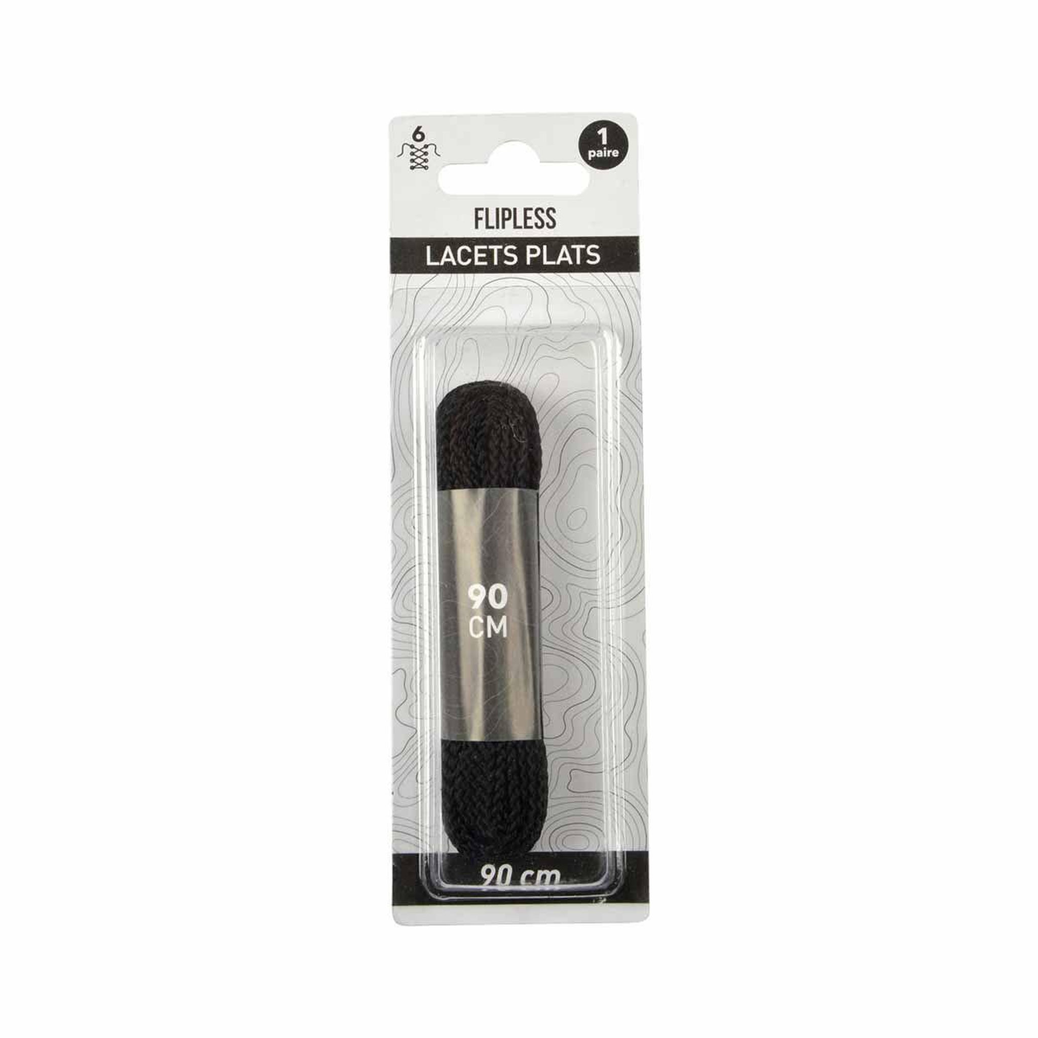 Voir la diapositive 2 : FLIPLESS Paire de lacets pour chaussures  plats  90cm noir