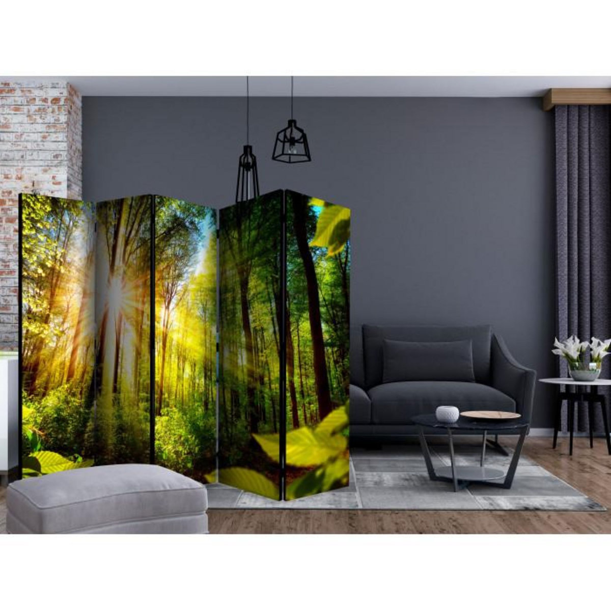Paris Prix Paravent 5 Volets  Forest Hideout  172x225cm