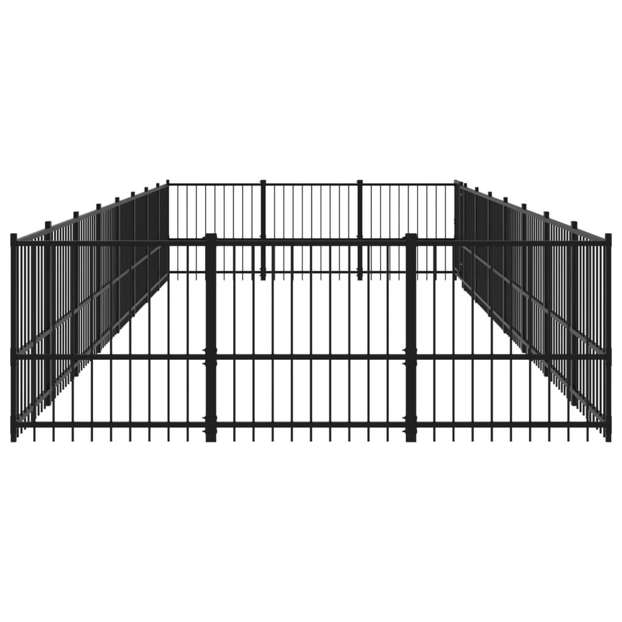 Voir la diapositive 4 : VIDAXL Chenil d'exterieur pour chiens Acier 22,58 m²