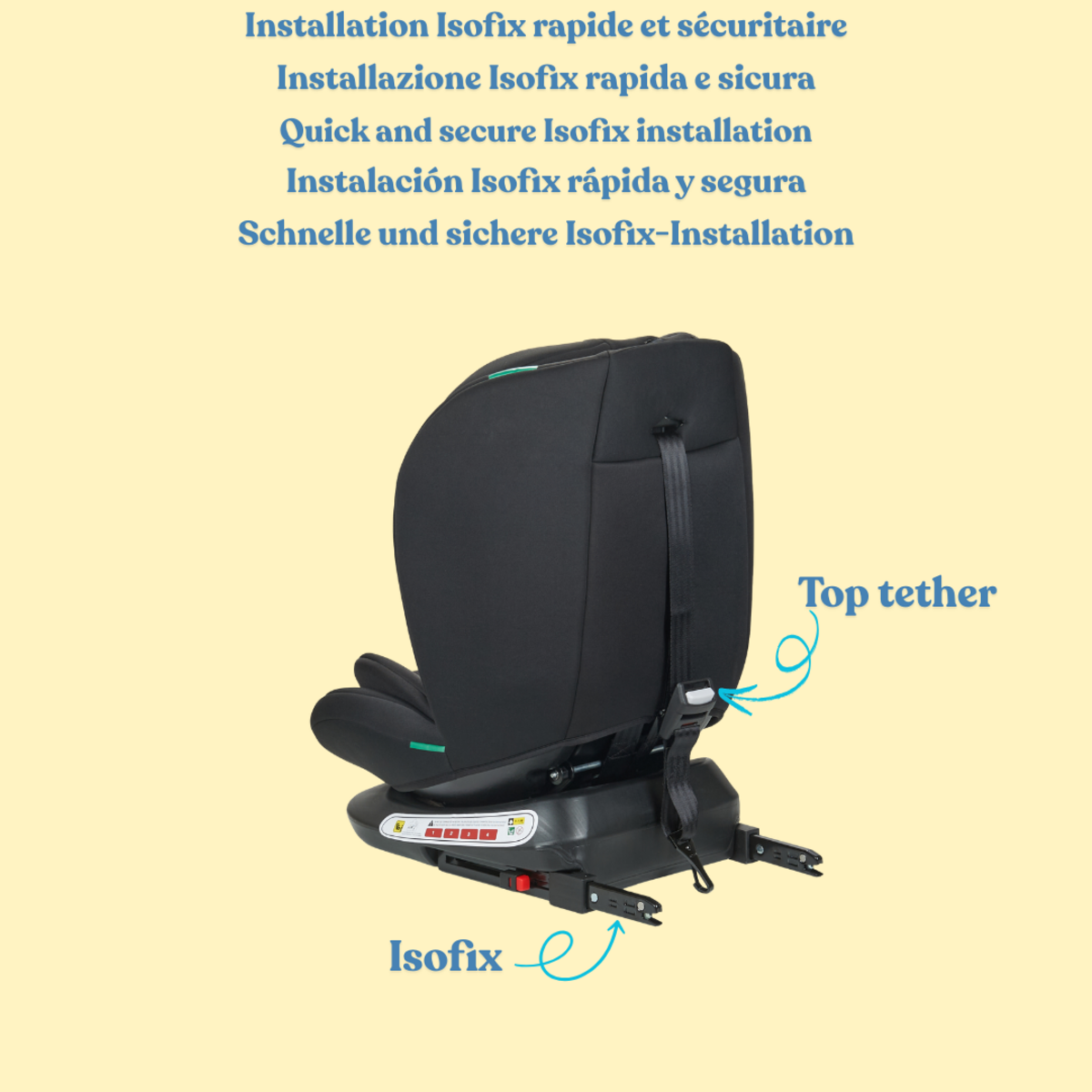 NANIA Safety baby - Siège auto Xenon Pivotant 360° I-Size 40-150 cm - Evolutif dès la naissance jusqu'à 12 ans environ - Groupe 0+/1/2/3 - Fixations isofix - Protections latérales