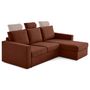 Voir la diapositive 5 : BEST MOBILIER Barrie - canapé d'angle réversible 4 places avec têtière amovible en tissu