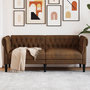 Voir la diapositive 1 : VIDAXL Canape Chesterfield 2 places marron tissu