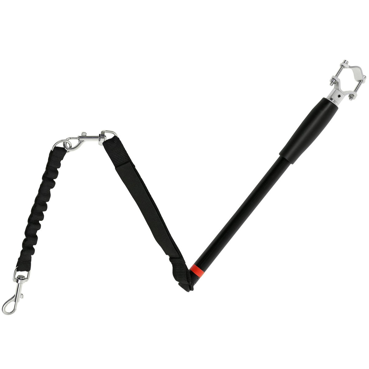 PAWHUT Laisse pour chien pour vélo 124 cm acier et polyester noir