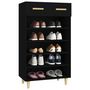 Voir la diapositive 4 : VIDAXL Armoire a chaussures Noir 60x35x105 cm Bois d'ingenierie