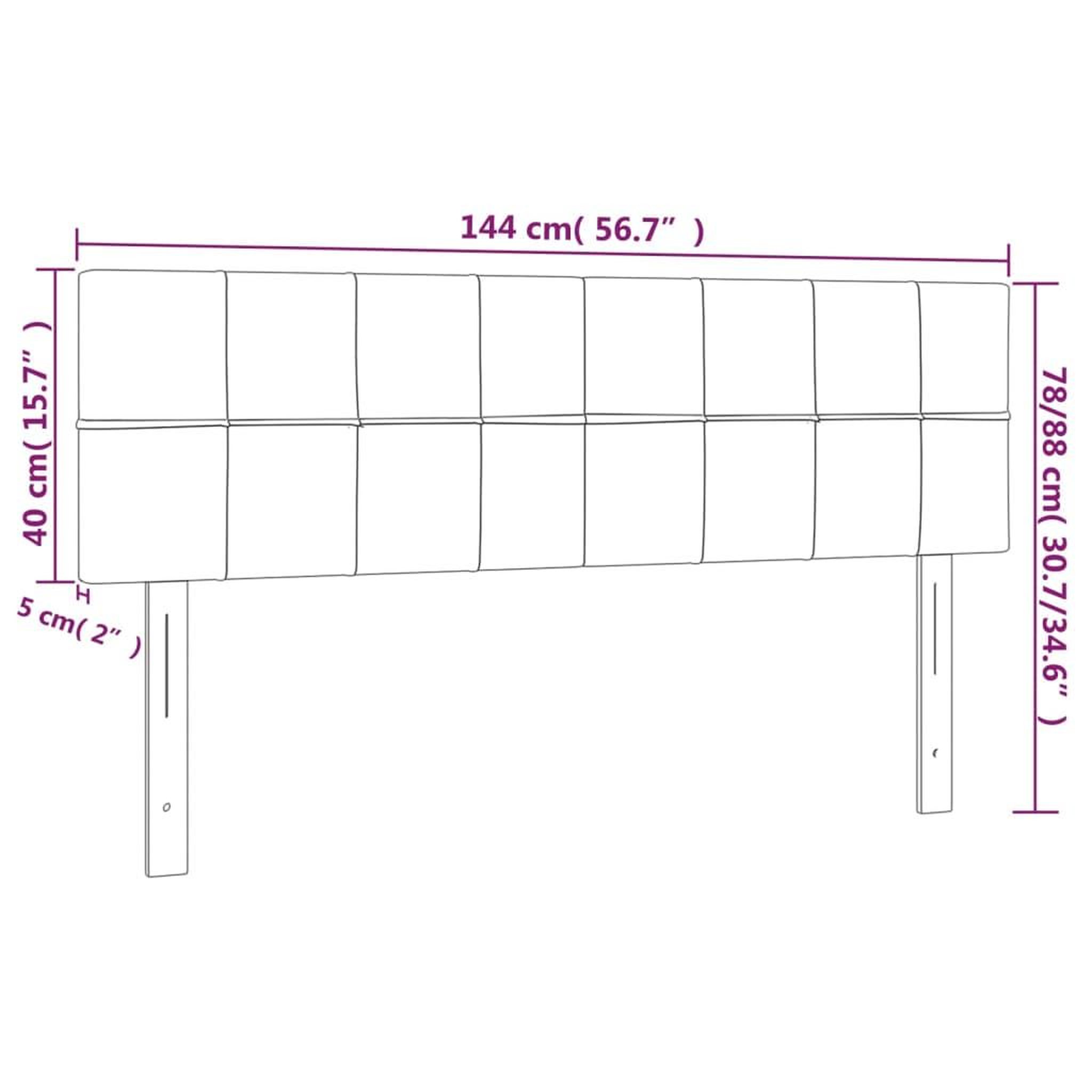 Voir la diapositive 6 : VIDAXL Tete de lit a LED Gris clair 144x5x78/88 cm Velours