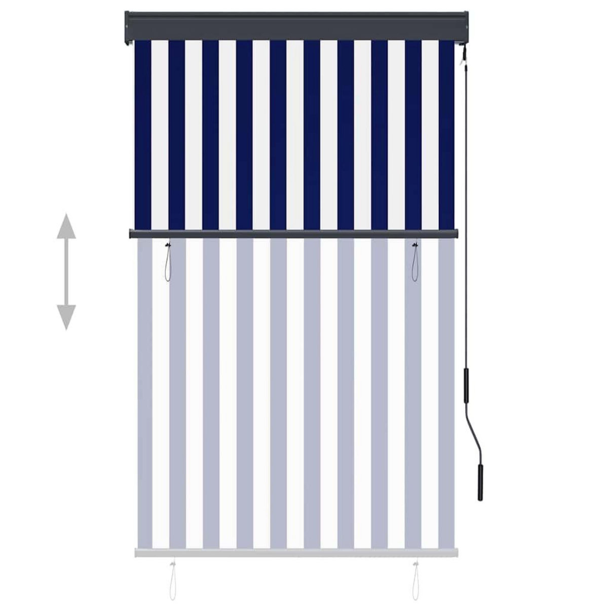 VIDAXL Store roulant d'exterieur 100x250 cm Bleu et blanc