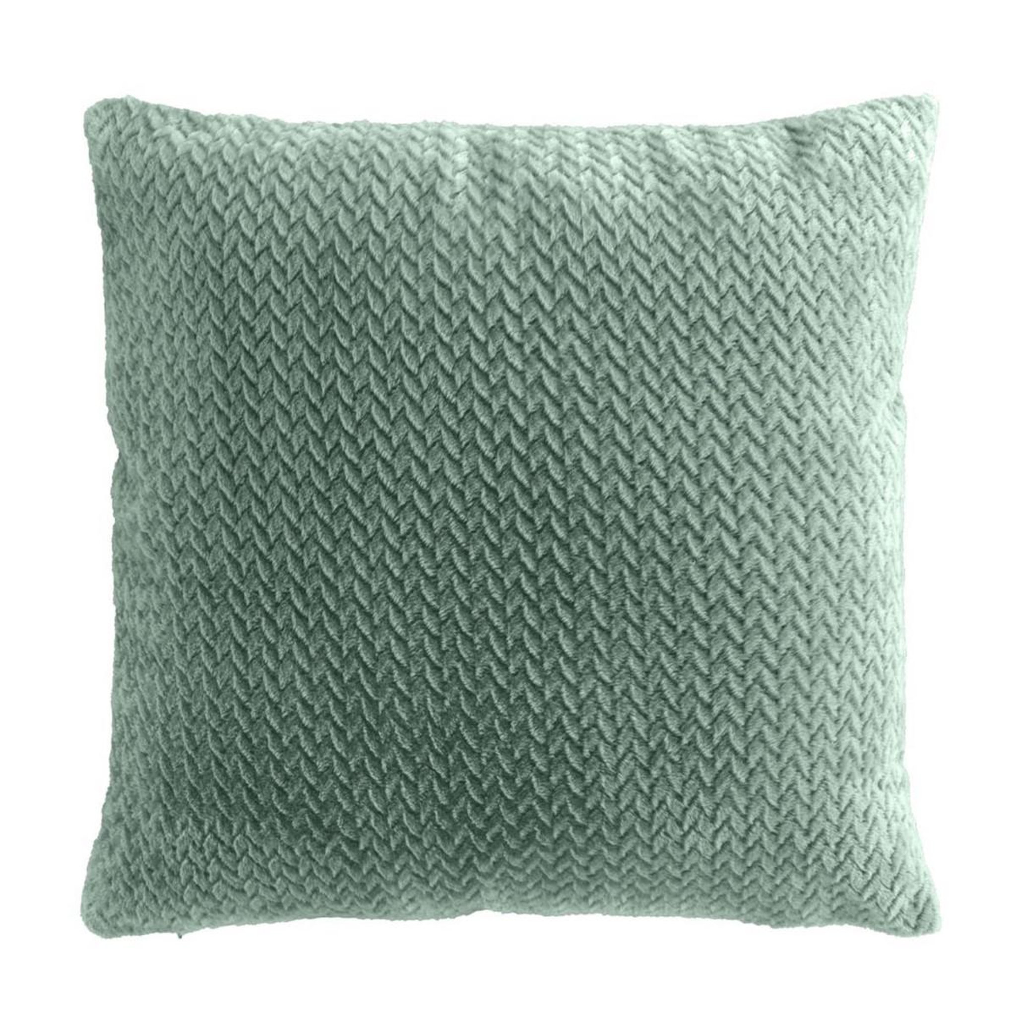 Douceur d'Intérieur Coussin déco en flanelle  flanela  45x45cm vert cèdre