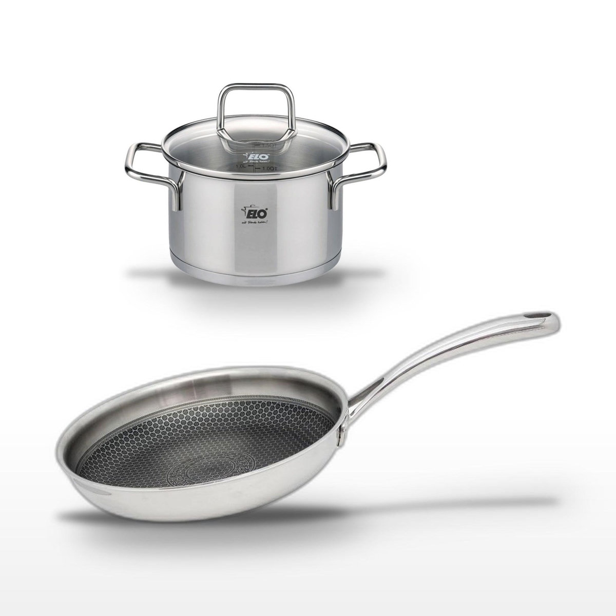 ELO Lot Poêle 24cm & Faitout 14cm Elo Relief Evolution