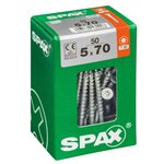 CENTRALE BRICO Lot de 50 vis acier tête fraisée torx SPAX, Diam.5 mm x L.70 mm