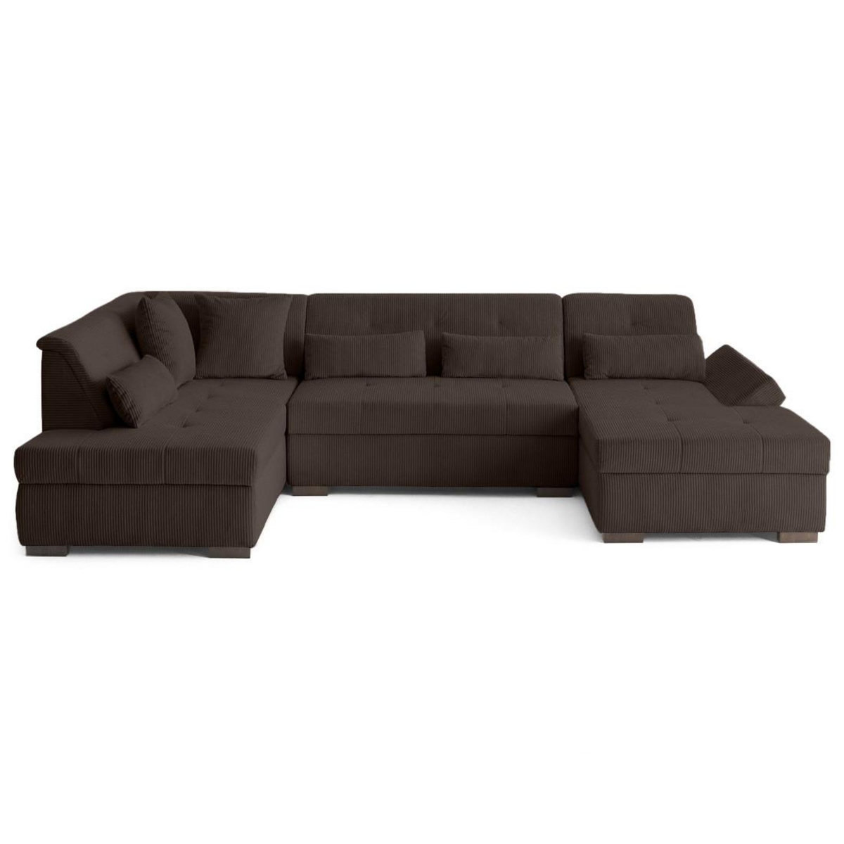 LISA DESIGN Vermont s - canapé panoramique d'angle gauche 7 places en velours côtelé