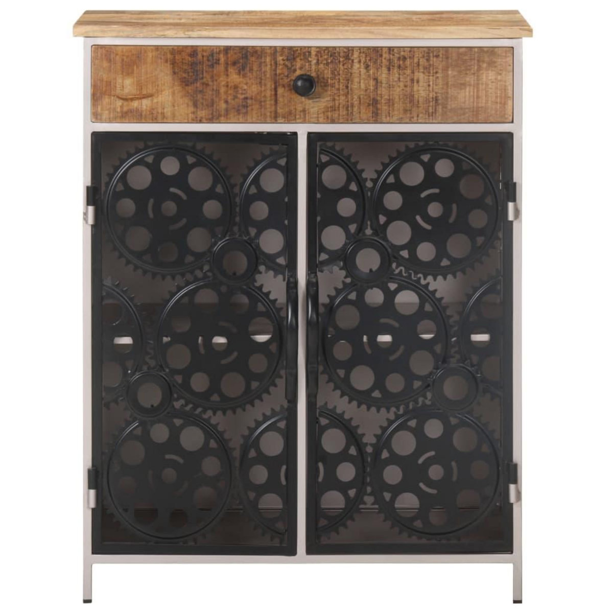 VIDAXL Buffet 60x35x75 cm Bois de manguier brut et fer