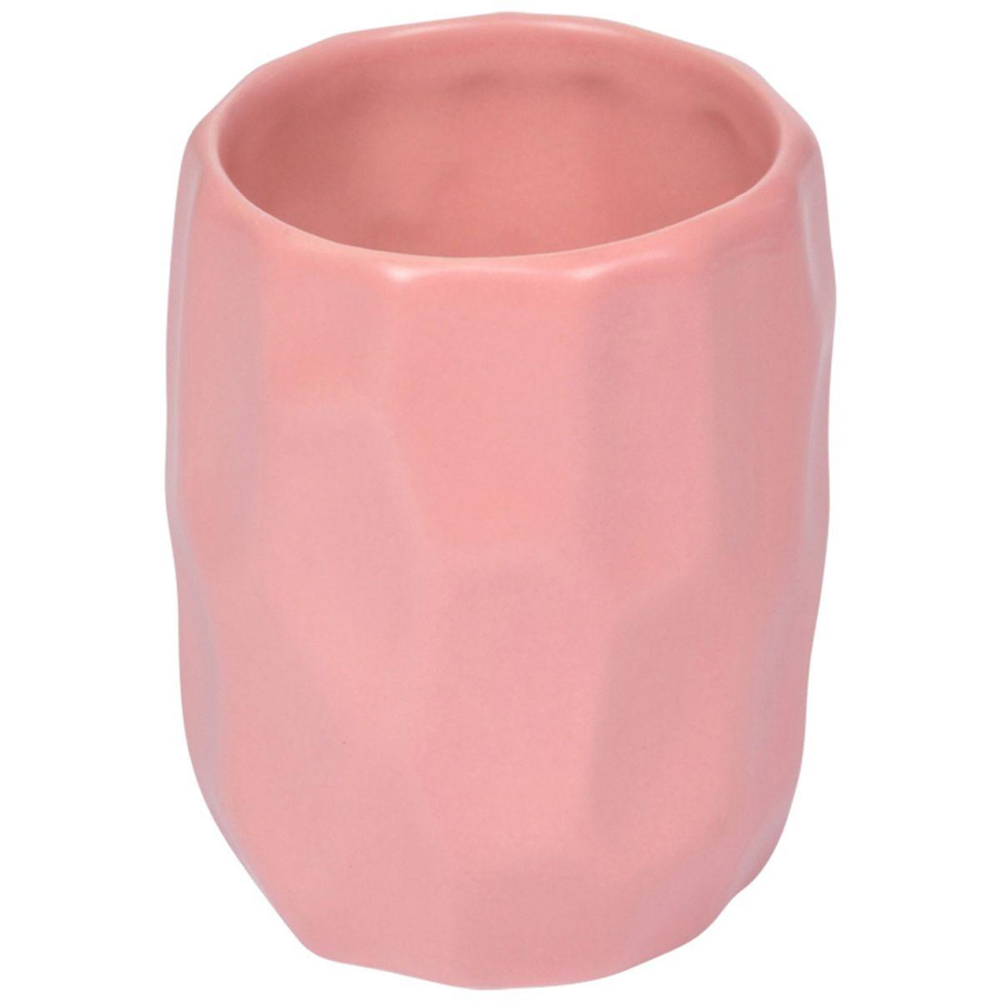 Douceur d'Intérieur Gobelet salle de bain  origami  9cm rose mat
