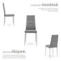 Voir la diapositive 3 : tectake Ensemble de chaises de salle à manger rembourré avec revêtement aspect cuir gris Lot de 4