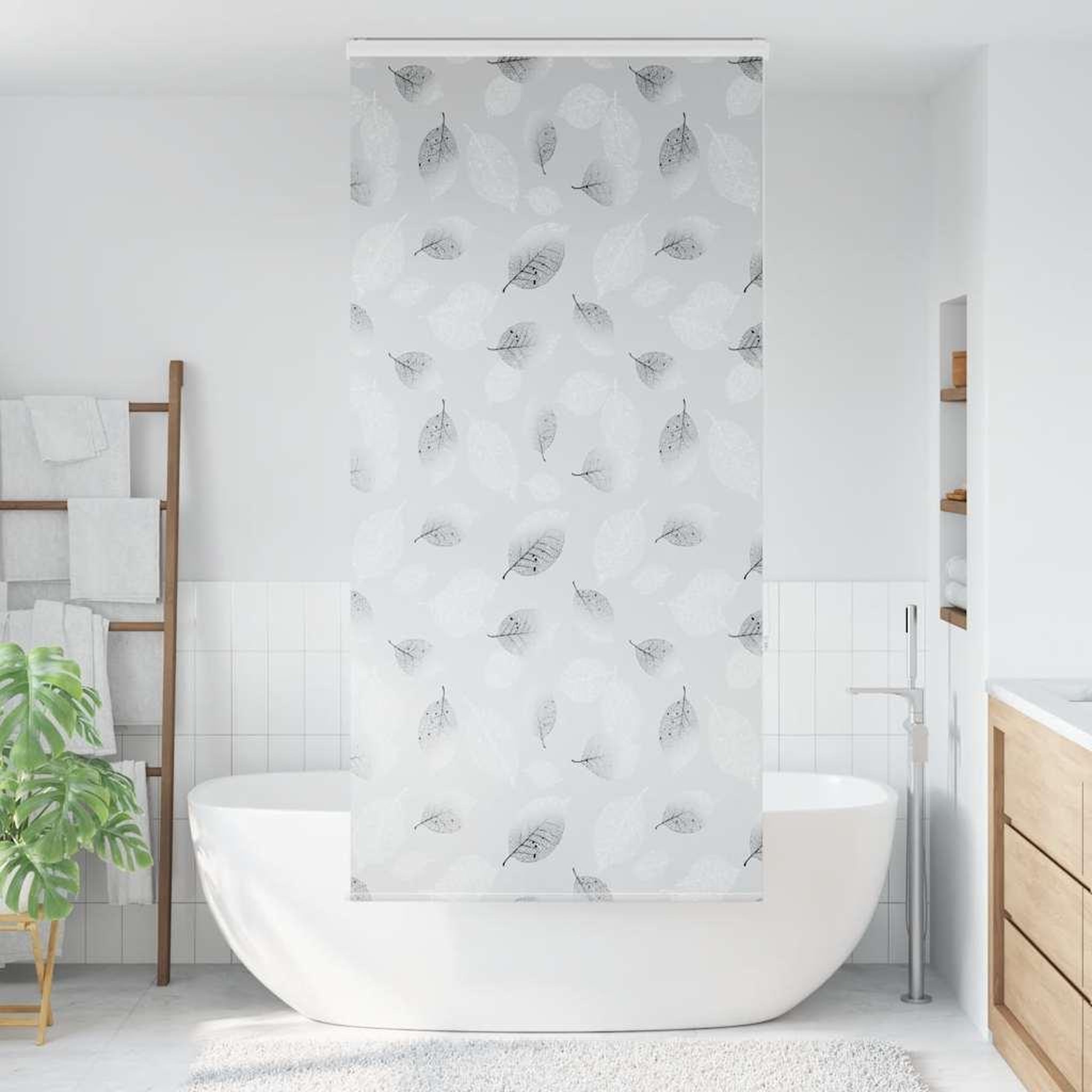 Voir la diapositive 2 : VIDAXL Store enrouleur de douche avec cassette largeur du tissu 96 cm
