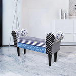 VIDAXL Banc Design avec patchwork Bleu et blanc