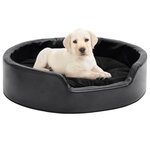 VIDAXL Lit pour chiens Noir 69x59x19 cm Peluche et similicuir