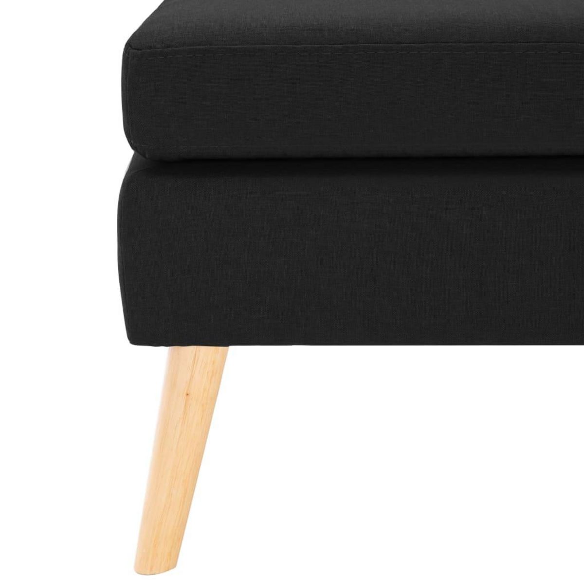 VIDAXL Repose-pied Noir Tissu