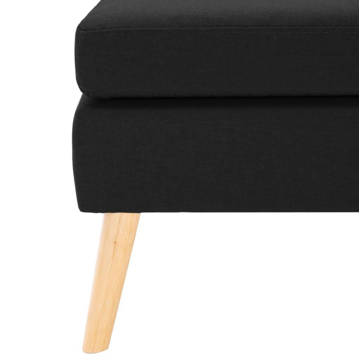 VIDAXL Repose-pied Noir Tissu