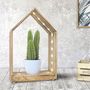 Voir la diapositive 2 : The Home Deco Factory Etagère décorative en bois et détails LED L.20xH.31,50cm - Marron