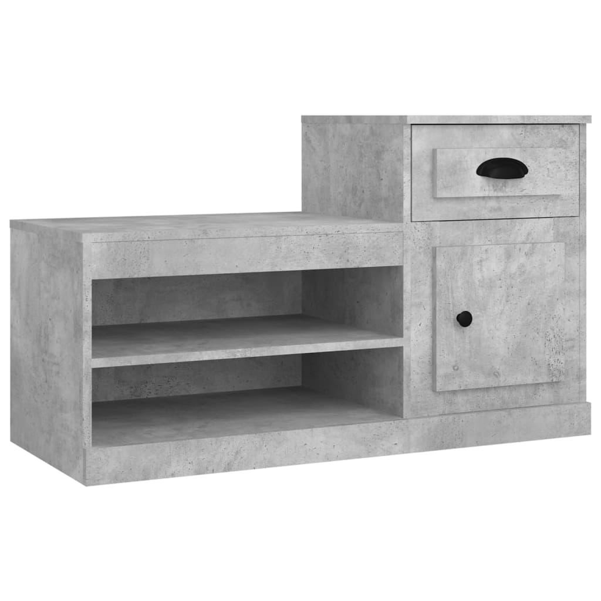 Voir la diapositive 2 : VIDAXL Armoire a chaussures gris beton 100x42x60 cm bois d'ingenierie