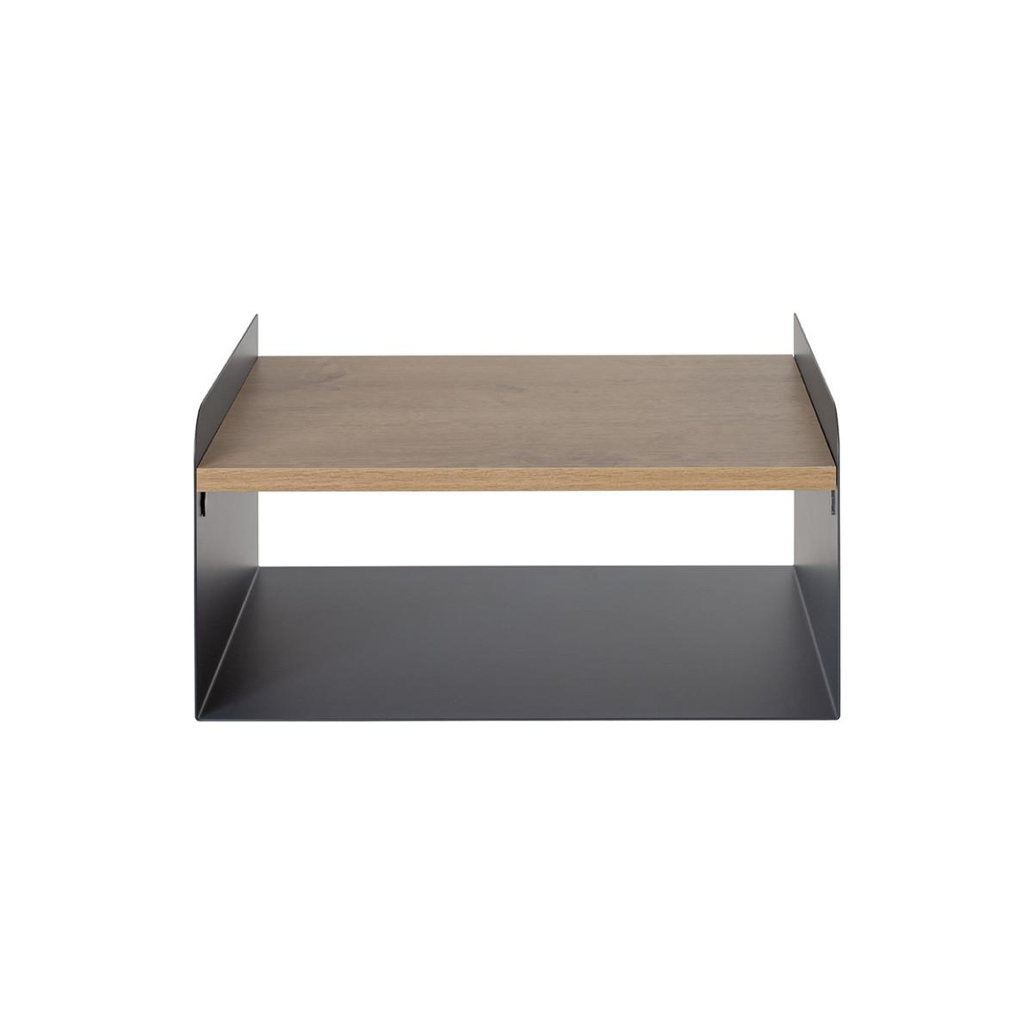 Voir la diapositive 2 : Paris Prix Étagère murale 2 niveaux  korfu  40cm anthracite & chêne