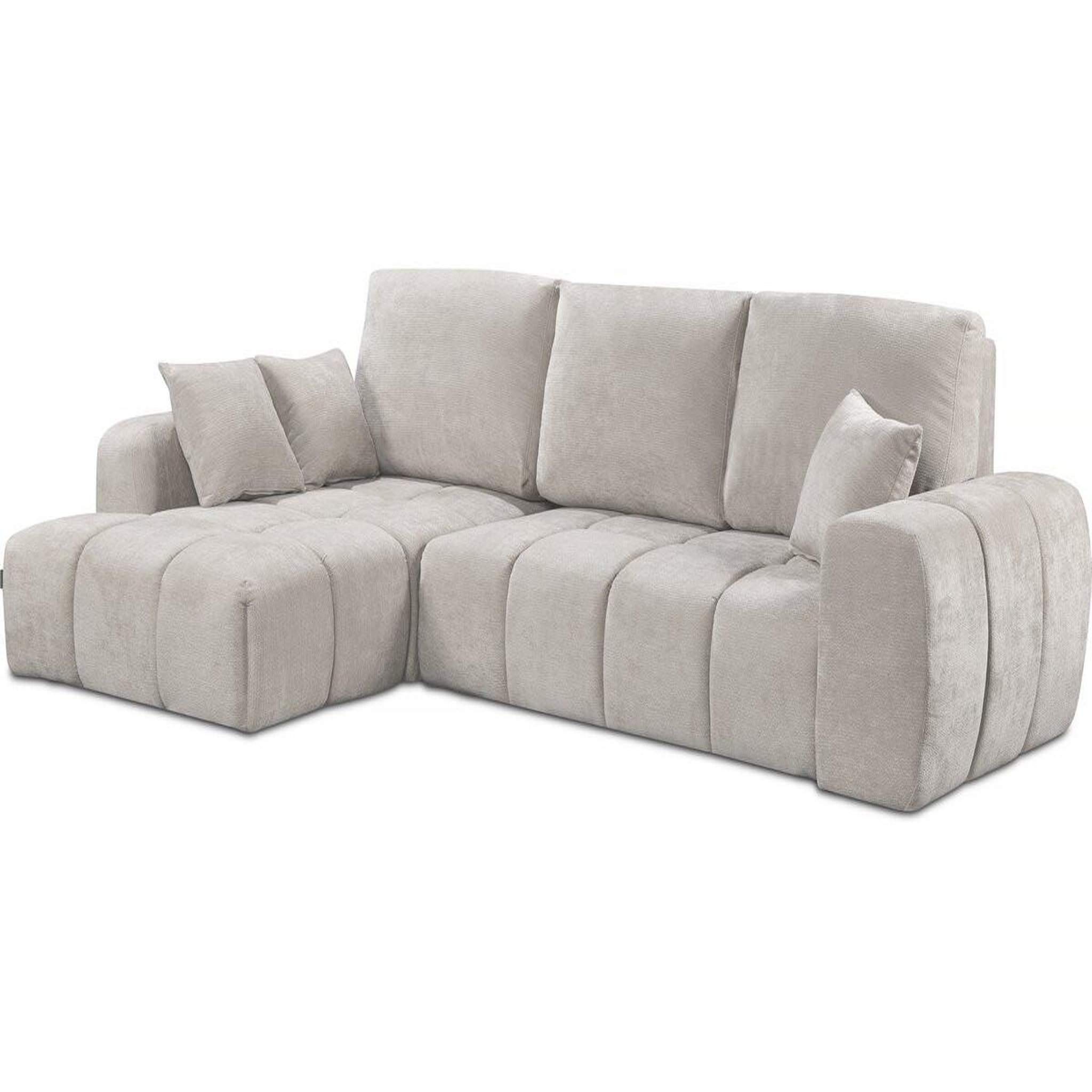 Habitat et Jardin Canapé d'angle gauche convertible en tissu chenille  verneuil  - 3 places - beige