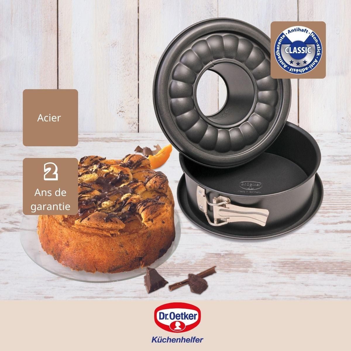 DR.OETKER Ensemble de 2 Moules à manqué et à savarin à charnière acier 18 cm Dr. Oetker Tradition