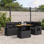 Voir la diapositive 1 : VIDAXL Salon de jardin 6 pcs avec coussins noir resine tressee