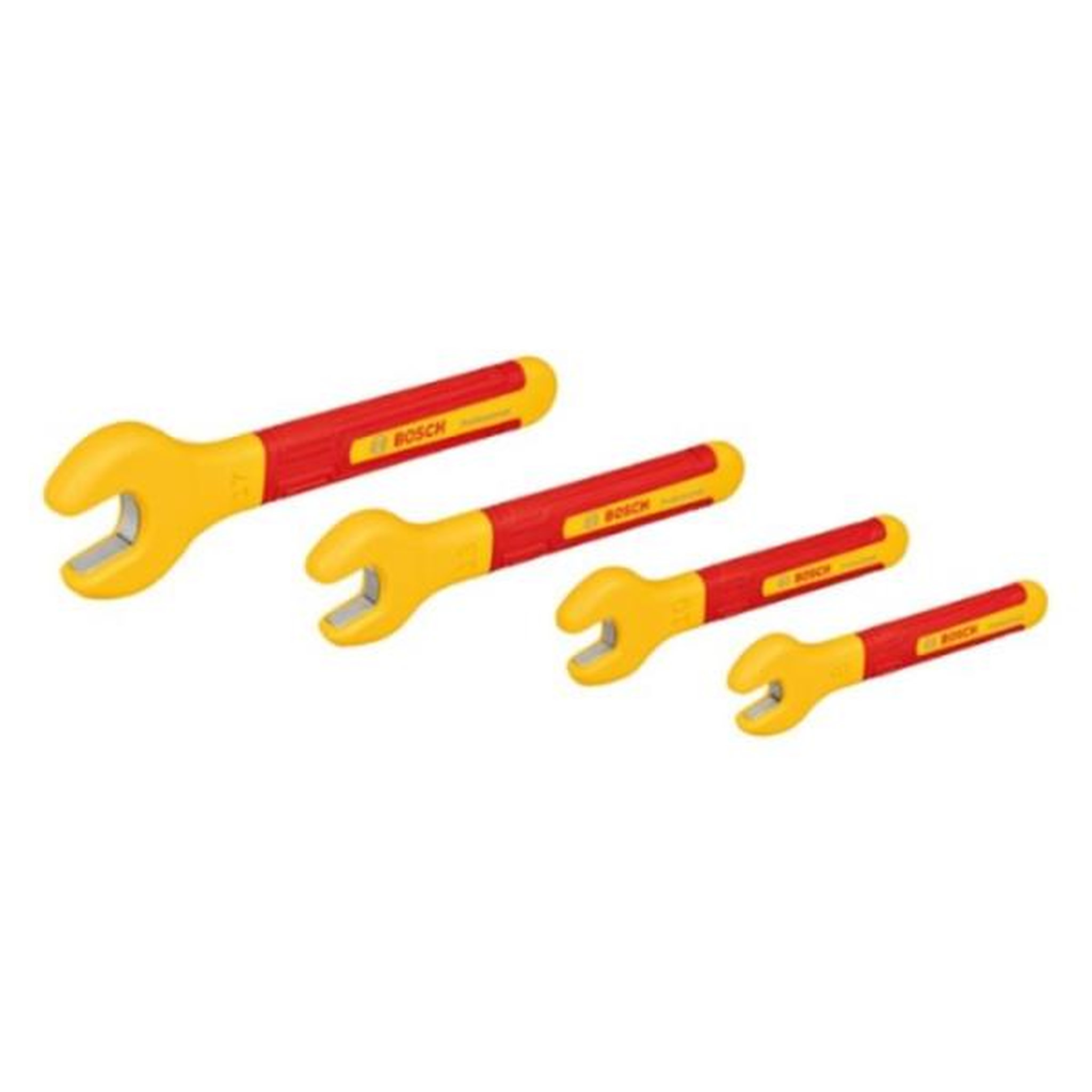 Voir la diapositive 2 : BOSCH Bosch professional set de clés plates vde (avec 4 clés plates : 8 mm, 10 mm, 13 mm et 17 mm, certifiées jusqu'a 1 000 v)