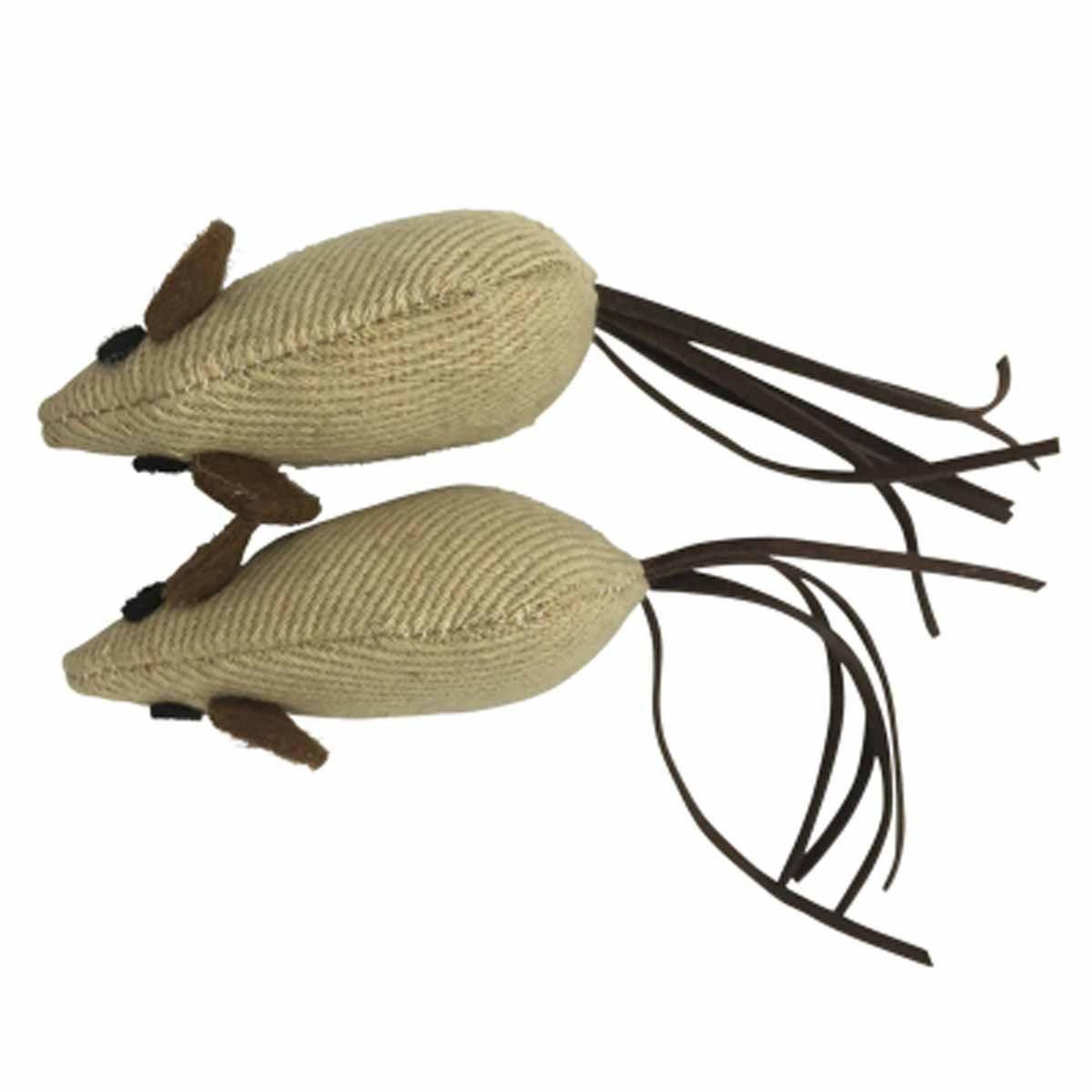 LOVE STORY Lot de 2 jouets pour chat  souris  14cm écru