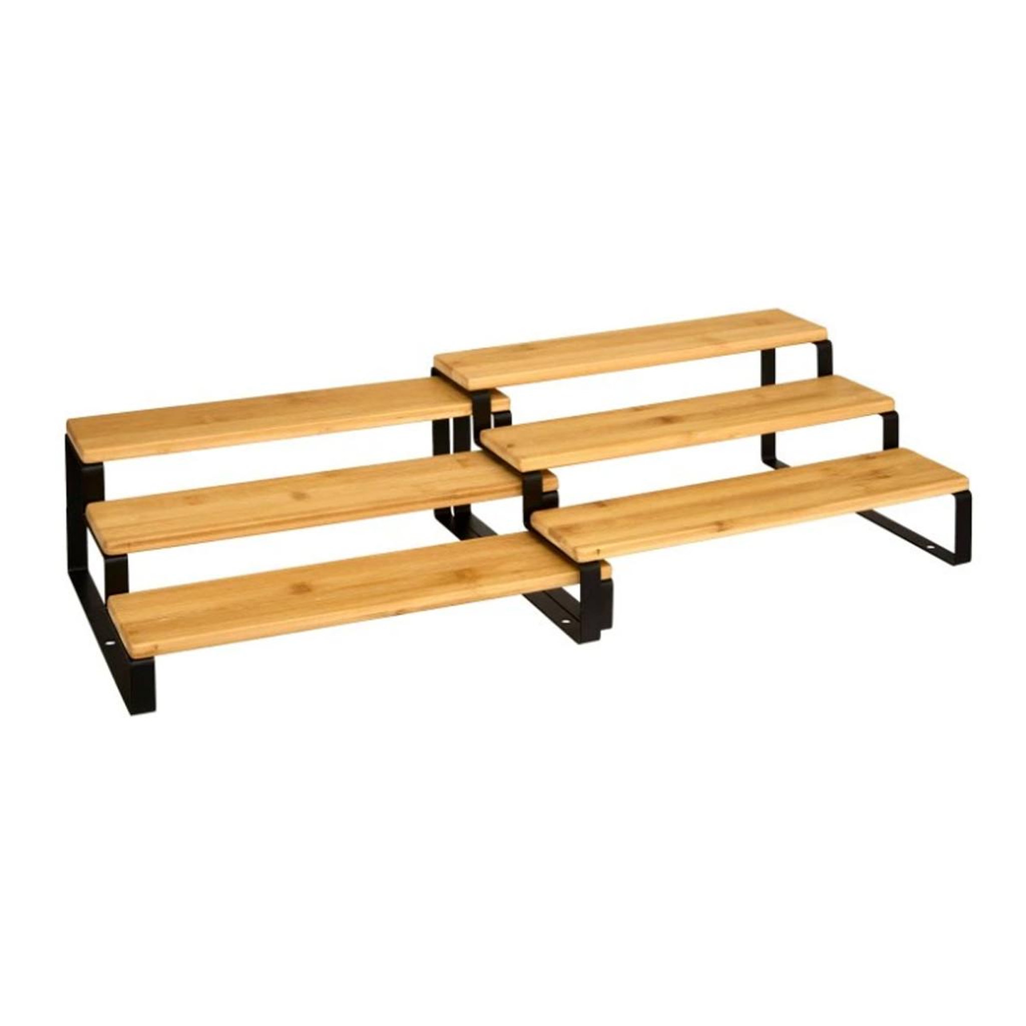Voir la diapositive 2 : FIVE Lot de 2 étagères à épices en bambou  ordera  32cm naturel & noir