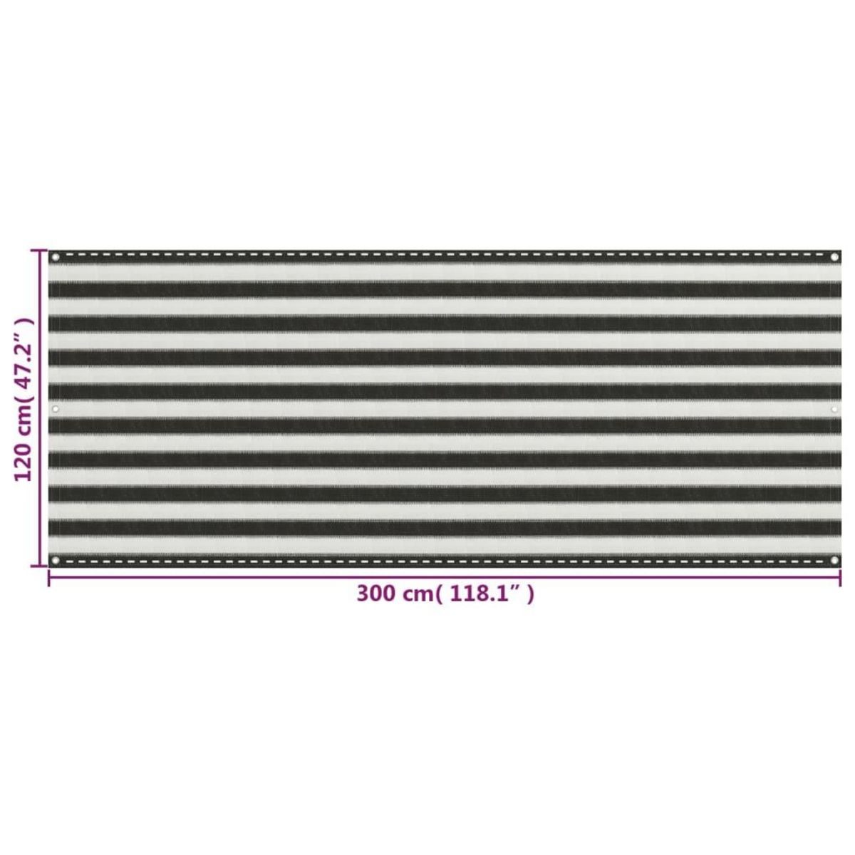 VIDAXL Ecran de balcon PEHD 120x300 cm Anthracite et blanc